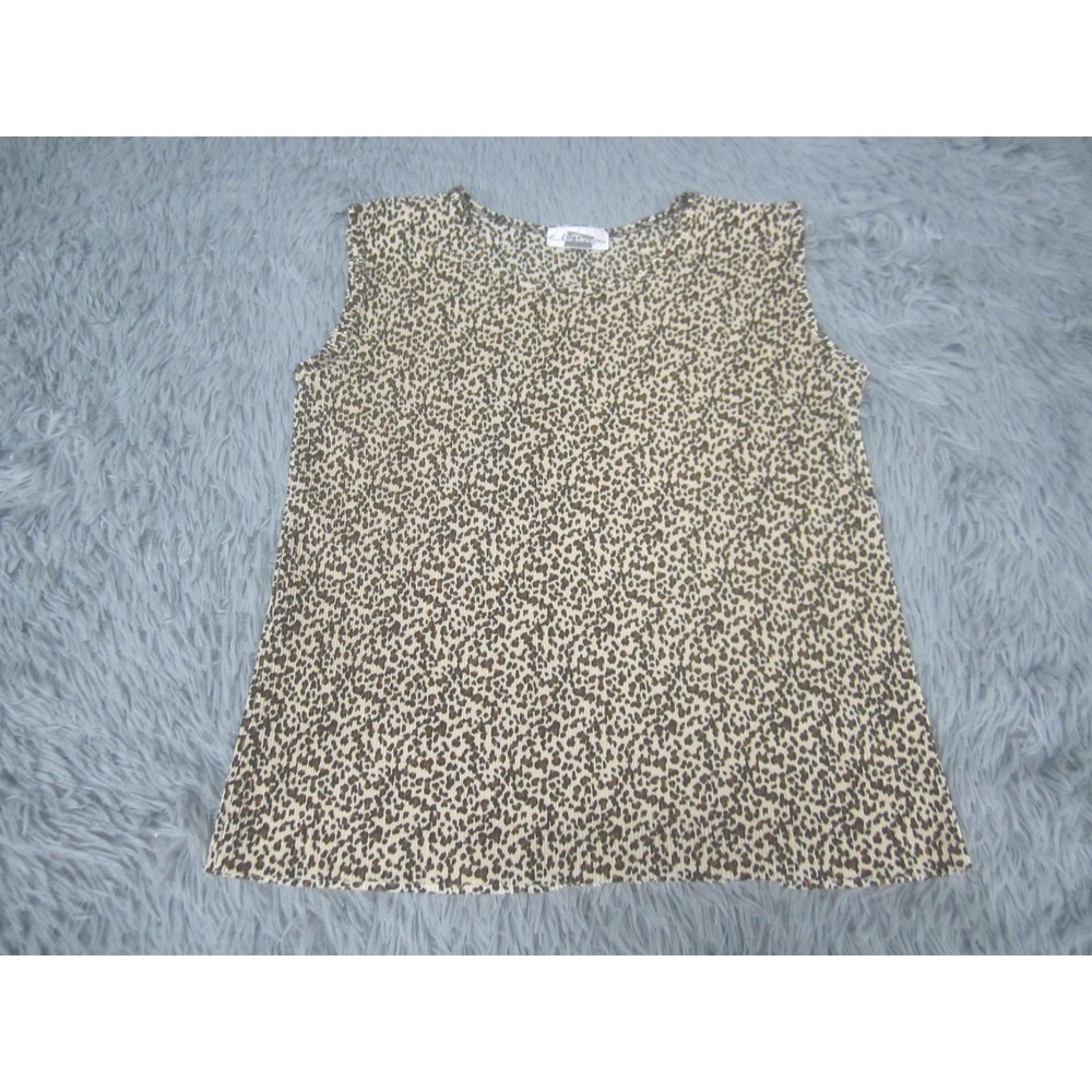 E. K. Designs Tank Top Womens Small Brown Animal Print Sleeveless Stretch